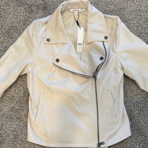 Chico's Light Beige Leather Jacket